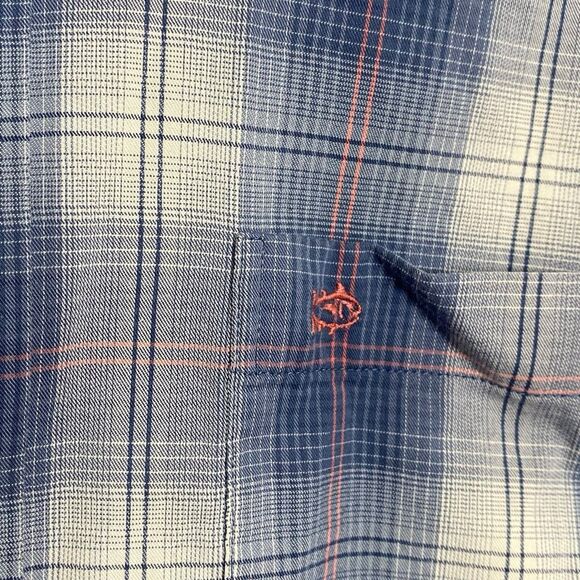 Southern Tide Shirt Mens M Plaid Coastal Passage Blue Long Sleeve Button Down - Picture 8 of 10